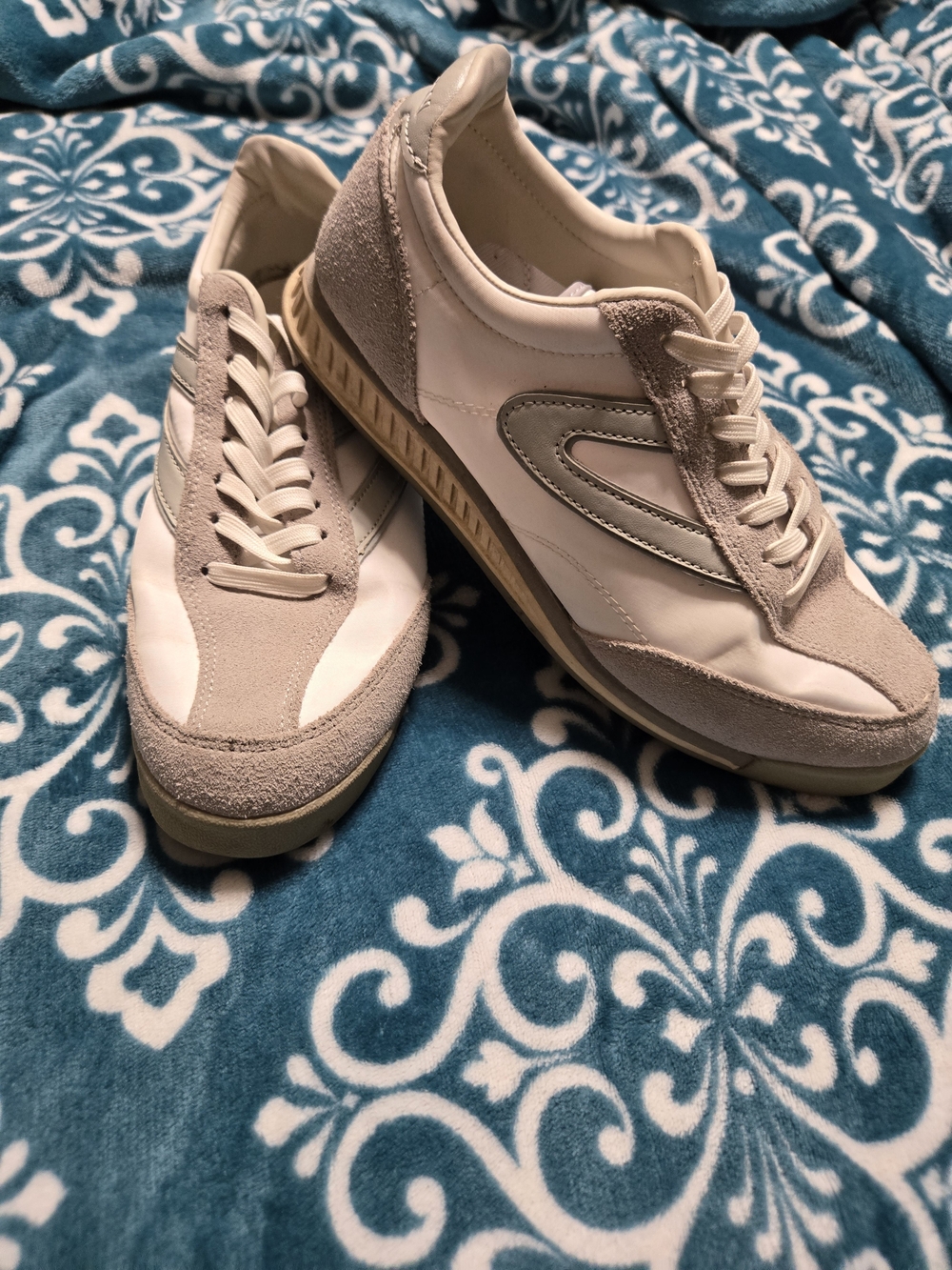 Tretorn White and Light Gray Athletic Sneakers